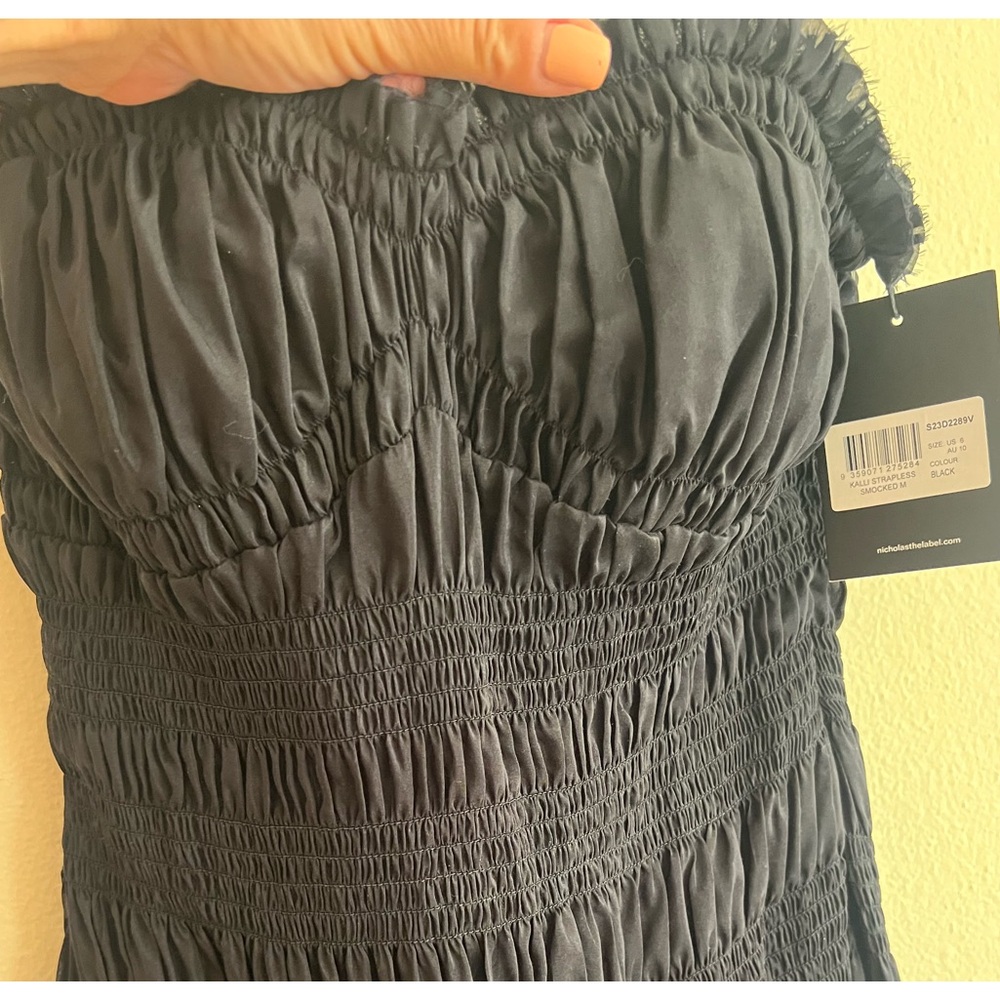 NWT Nicholas Kalli Elegant Black Strapless Maxi Dress Size US 6 AU 10 - Picture 12 of 15